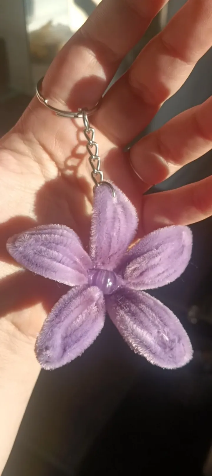 Cream Flower Keychain